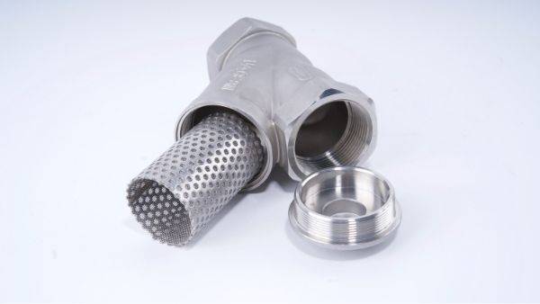 Y type filter and filter element inside are displayed.