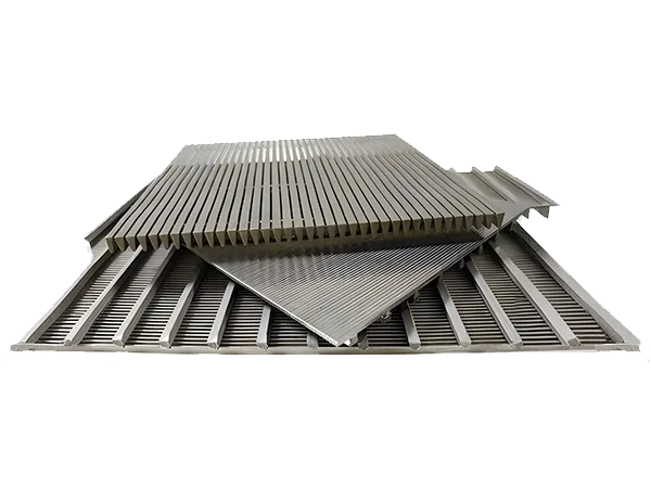 3 wedge wire screen panels with different slots stacked together