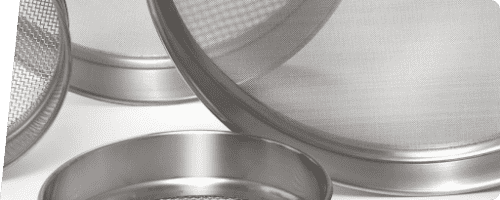 Test sieve and 3 sieve screens